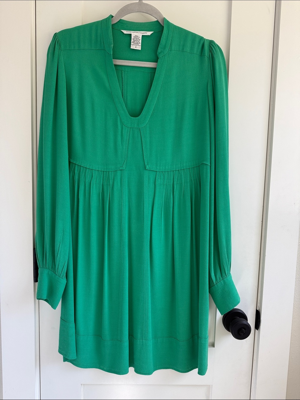 Diane von Furstenberg emerald green tunic dress size 4
